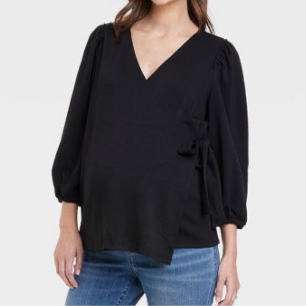 NWT 3/4 Sleeve Wrap Maternity Top - Isabel Maternity